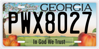 GA license plate PWX8027