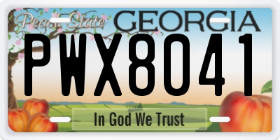 GA license plate PWX8041