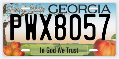 GA license plate PWX8057