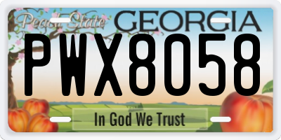GA license plate PWX8058