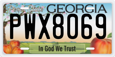 GA license plate PWX8069