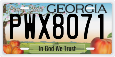 GA license plate PWX8071