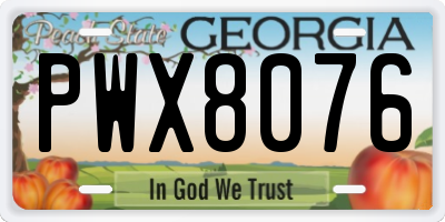 GA license plate PWX8076