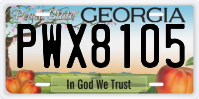 GA license plate PWX8105