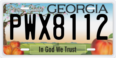 GA license plate PWX8112