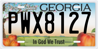 GA license plate PWX8127