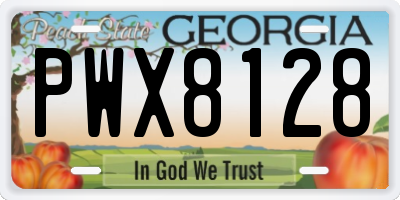 GA license plate PWX8128