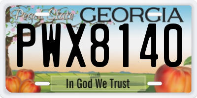 GA license plate PWX8140