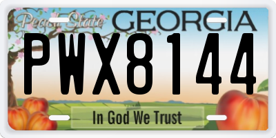 GA license plate PWX8144