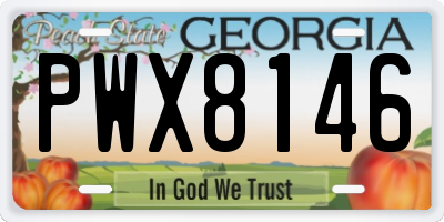 GA license plate PWX8146