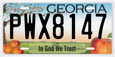 GA license plate PWX8147