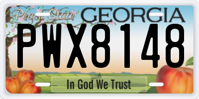 GA license plate PWX8148