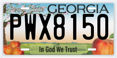 GA license plate PWX8150