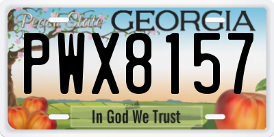 GA license plate PWX8157