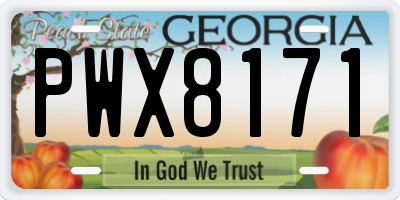 GA license plate PWX8171