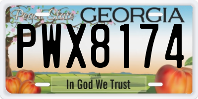 GA license plate PWX8174