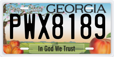 GA license plate PWX8189