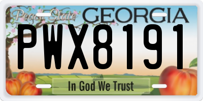 GA license plate PWX8191