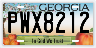GA license plate PWX8212