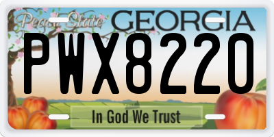 GA license plate PWX8220