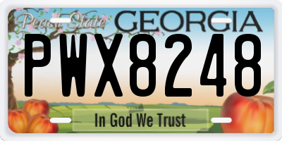 GA license plate PWX8248