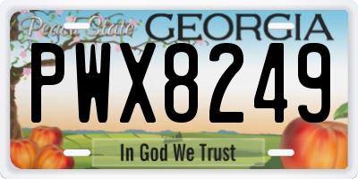 GA license plate PWX8249
