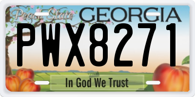 GA license plate PWX8271
