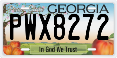 GA license plate PWX8272