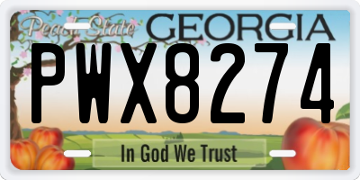 GA license plate PWX8274