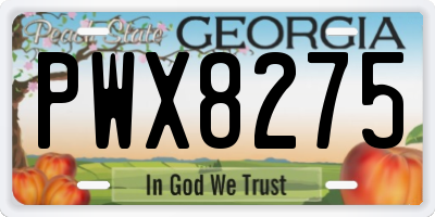 GA license plate PWX8275
