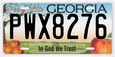 GA license plate PWX8276