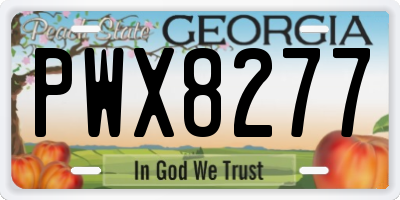 GA license plate PWX8277