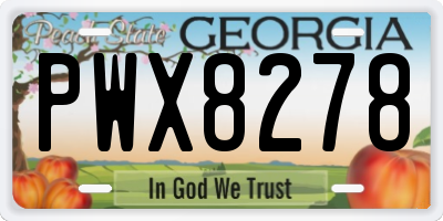 GA license plate PWX8278
