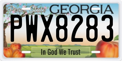 GA license plate PWX8283