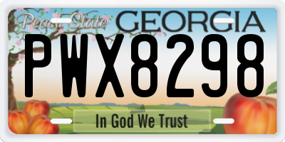 GA license plate PWX8298