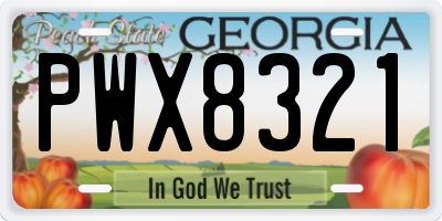 GA license plate PWX8321