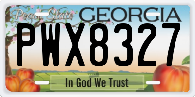 GA license plate PWX8327