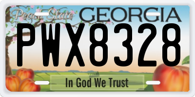 GA license plate PWX8328