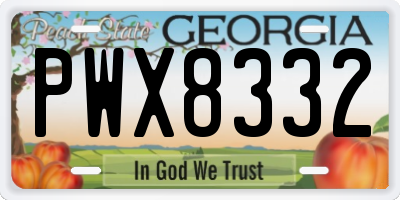 GA license plate PWX8332