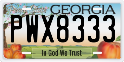 GA license plate PWX8333
