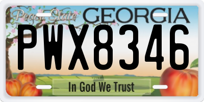 GA license plate PWX8346