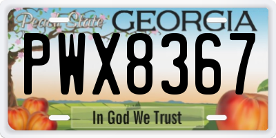 GA license plate PWX8367