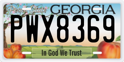 GA license plate PWX8369