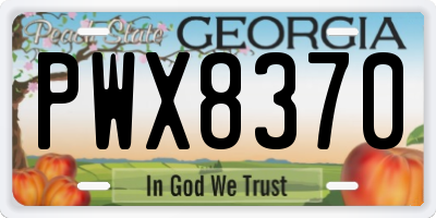 GA license plate PWX8370