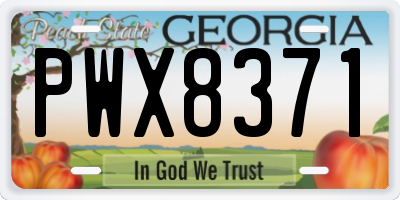 GA license plate PWX8371