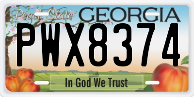 GA license plate PWX8374