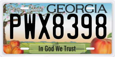 GA license plate PWX8398