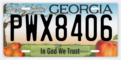 GA license plate PWX8406