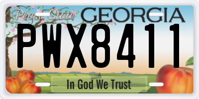 GA license plate PWX8411