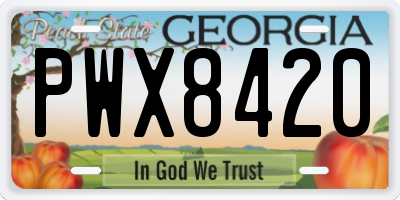 GA license plate PWX8420